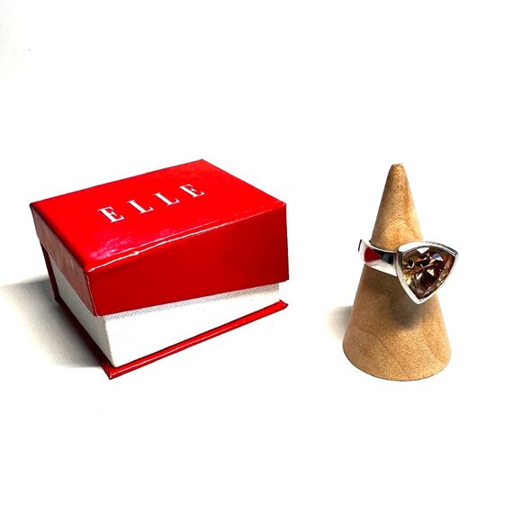 Elle Sterling Silver & Monster Topaz Ring with Signature Ruby Accent — EUC - Picture 3 of 12